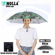 Rain Umbrella Hat Foldable Sun Shade Waterproof Fishing Headwear Cap Beach Head