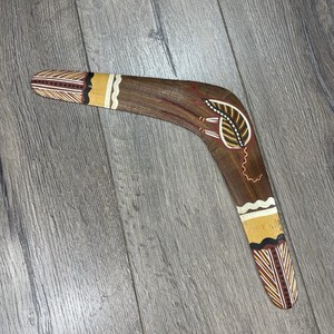 Vintage Wooden Boomerang Queensland Native Creations Torres Strait Islanders 14”