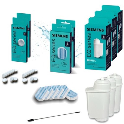 Siemens EQ Series Entkalkungstabletten Reinigungstabletten, Wasserfilter, Bürste