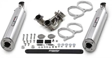 Trinity Stage 5 Dual Slip-On Exhaust Muffler Brushed Polaris RZR XP 1000