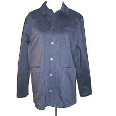 Longchamp Mens Navy Cotton Poplin Pocketed Shirt 2024 Ready to Wear Size Large