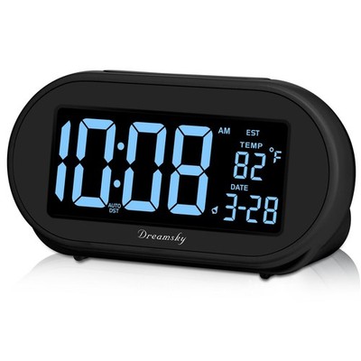 DreamSky Alarm Clocks for Bedrooms, Auto Set Digital Desk Clock for Bedside N...
