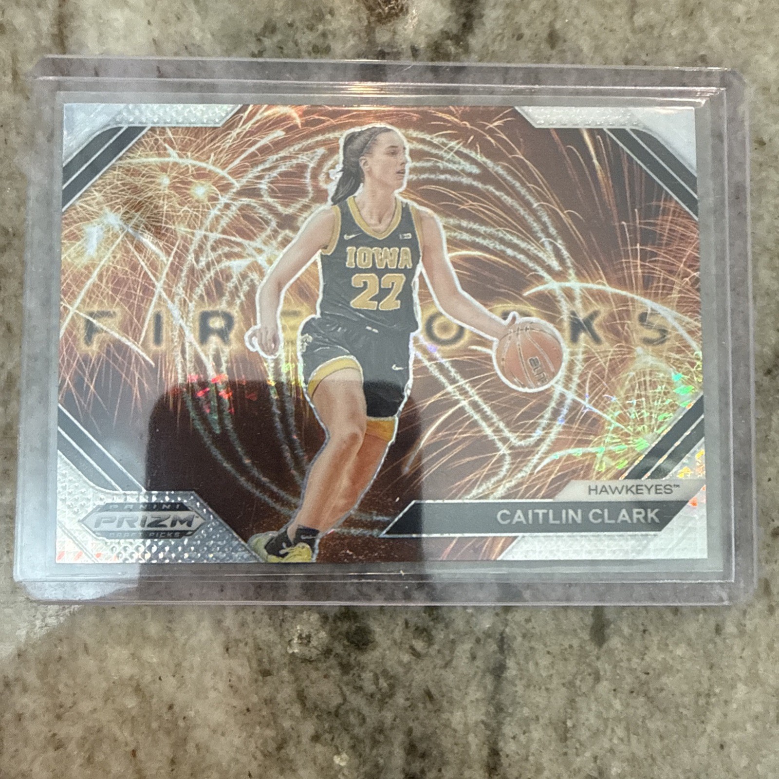 2024 Panini Prizm Draft Picks - Fireworks Caitlin Clark #15 Silver Prizm (RC)