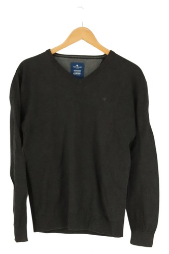 TOM TAILOR Maglione Strutturato in Cotone Biologico, Uomo, Grigio