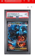 2025 Pokemon Mega Charizard X ex 125/094 SIR Fiamme Fantastiche PSA 9 Inglese