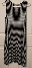 Apt 9 Women's Sleeveless Black & White Stripe Dress Size M