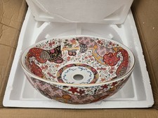 Beautiful DynastyII Ceramic Countertop Hand Basin with REAL gold Rim And Tap 