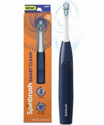 #ad #ad Spinbrush Smart Clean Battery Powered Toothbrush Soft Midnight Blue $13.99