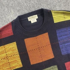 VINTAGE Norm Thompson Sweater Men’s Medium Wool/Acrylic Knit Multicolor Crew