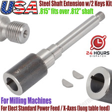 Steel Shaft Extension w/ 2 Keys Kit For Elect Standard Power Feed Milling X-Axes