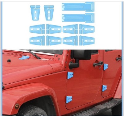 For 07+ Jeep Wrangler JK 32PCDoor & Hood & Tailgate Hinge Cover Trim Light Blue