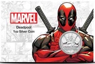 2018 - $1 DEADPOOL™ Marvel Series Tuvalu 1 oz .9999 Silver BU Coin on Card IN ST