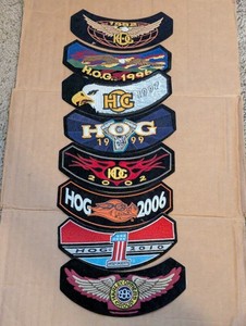 Harley Owners Group HOG Patches Lot of 8 - 92, 96, 97, 98, 99, 02, 06, 10 - USED