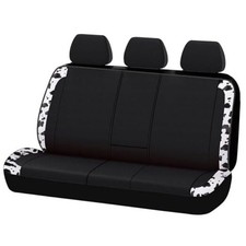 Rear Bench car seat Covers car seat Protectors Neoprene Cow Print  Black