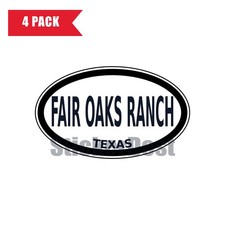 Texas Fair Oaks Ranch Oval Sticker 4 Pack 3x2 Inch