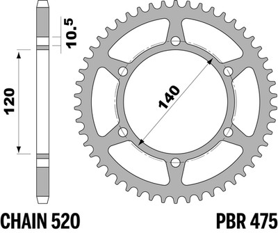 PBR-Kettenrad Schwarz in Stahl C45 für MOTO MORINI 650 X-CAPE 2021-2024 46T