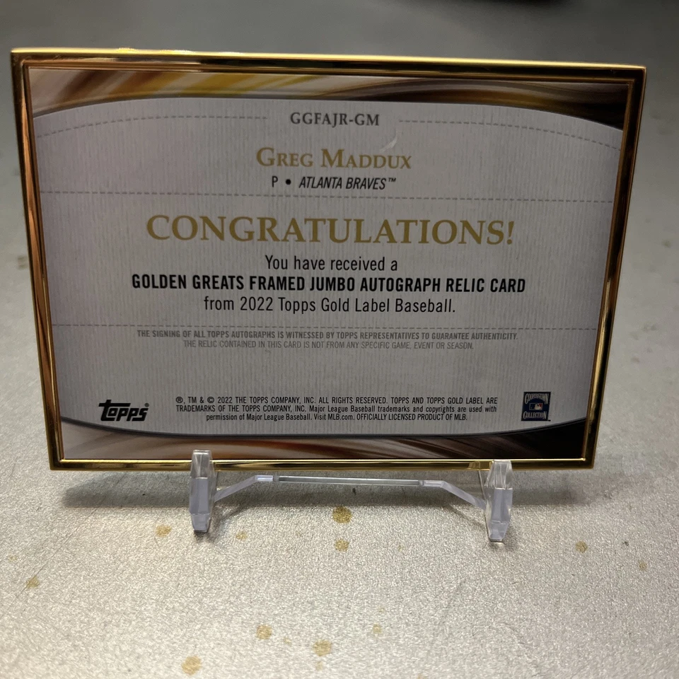 Parche automático 2022 Topps Gold Label Greg Maddox/15 - GGFAJR-GM 🔥🔥 Foto 2 de 4