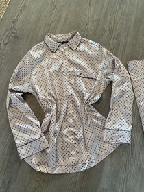 Victoria&rsquo;s Secret Second Skin Satin Pajama Set 2pc Size S/P Ivory W/black Dots