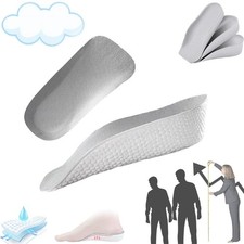 Brandone 0.98" Height Increase Insoles Orthopedic Arch Support Gray