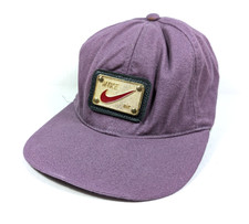 READ Vintage Nike Air Hat Purple Gold Metal Emblem Strapback 90s