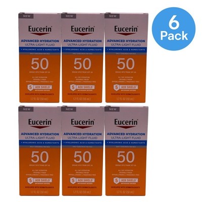 Eucerin Advanced Hydration SPF 50 Face Sunscreen 1.7 oz 6 Pack New