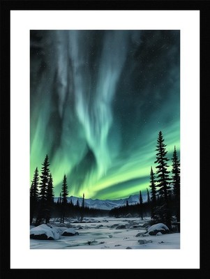 Intimate Northern Lights Framed Wall Art Poster Canvas Print Picture