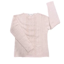 Susan Bristol Women’s SMALL Baby Light Pink Sweater 50% LAMBSWOOL 40% Rabbit