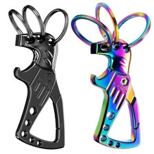 Heavy Duty Key chain, Carabiner Clip Keychain with Bottle Opener, 3 Key Rings...