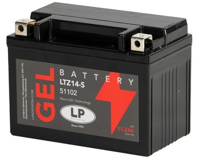 YTZ14-S Motorradbatterie GEL 12V 12Ah LANDPORT LTZ14-S, YTZ14-4, GTZ14-4, 51201
