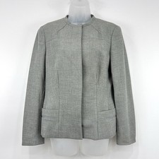 Brooks Brothers Blazer Womens 10 Gray Loro Piana Wool Cashmere Silk Old Money