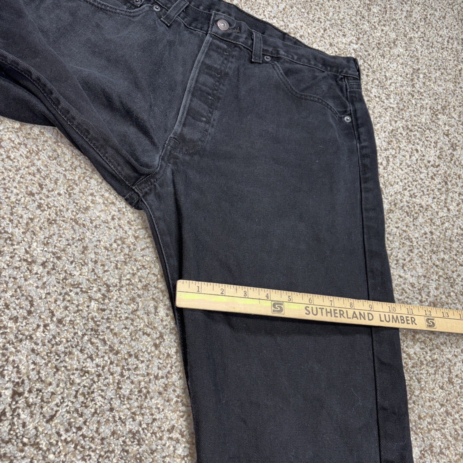 Levi's 501 Button Fly Jeans Men's 38x30 Measure 34 X 27.5 Black - View 13