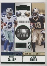 2018 Panini Contenders Round Numbers Emerald Michael Gallup Tre'Quan Smith 1s8