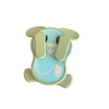 Vintage 1980 TOMY Musical Peek-a-Boo Bunny Pull String Baby Crib Toy