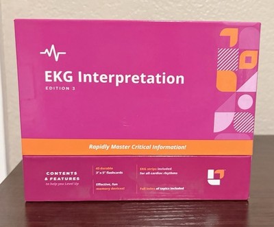 Level Up RN EKG Interpretation Nursing Flashcards Ed 3 Box Set, Kaplan, EN
