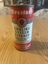 RARE Vintage FIRESTONE Cooling System Cleaner & Conditioner Can Full