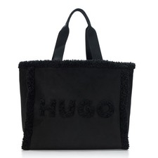 HUGO Becky Teddy Tote Bag Medium Black Jade