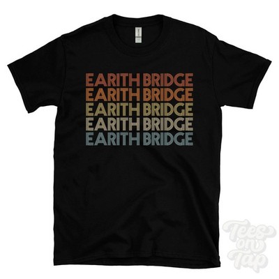 EARITH BRIDGE REPEATED RETRO STYLE T-SHIRT mens & womens uk place name gift