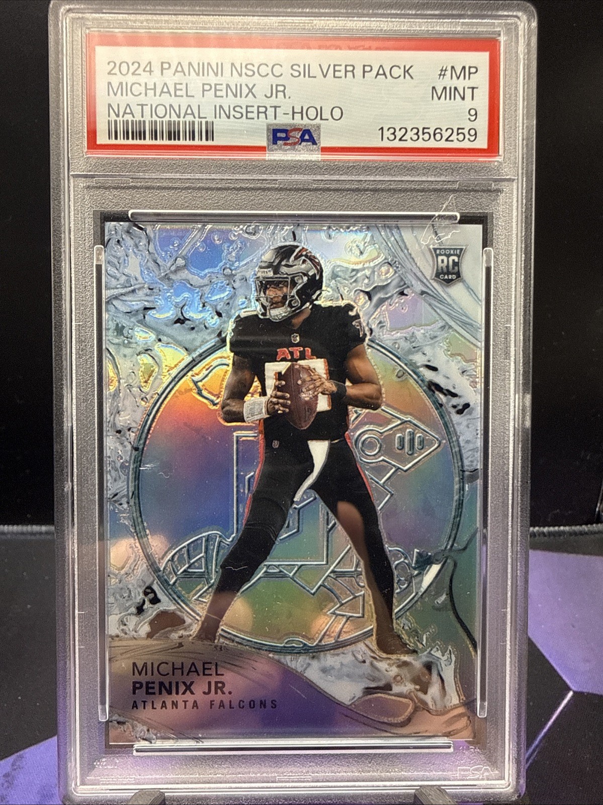 Michael Penix Jr 2024 Panini National Case Hit SSP RC /44 PSA 9