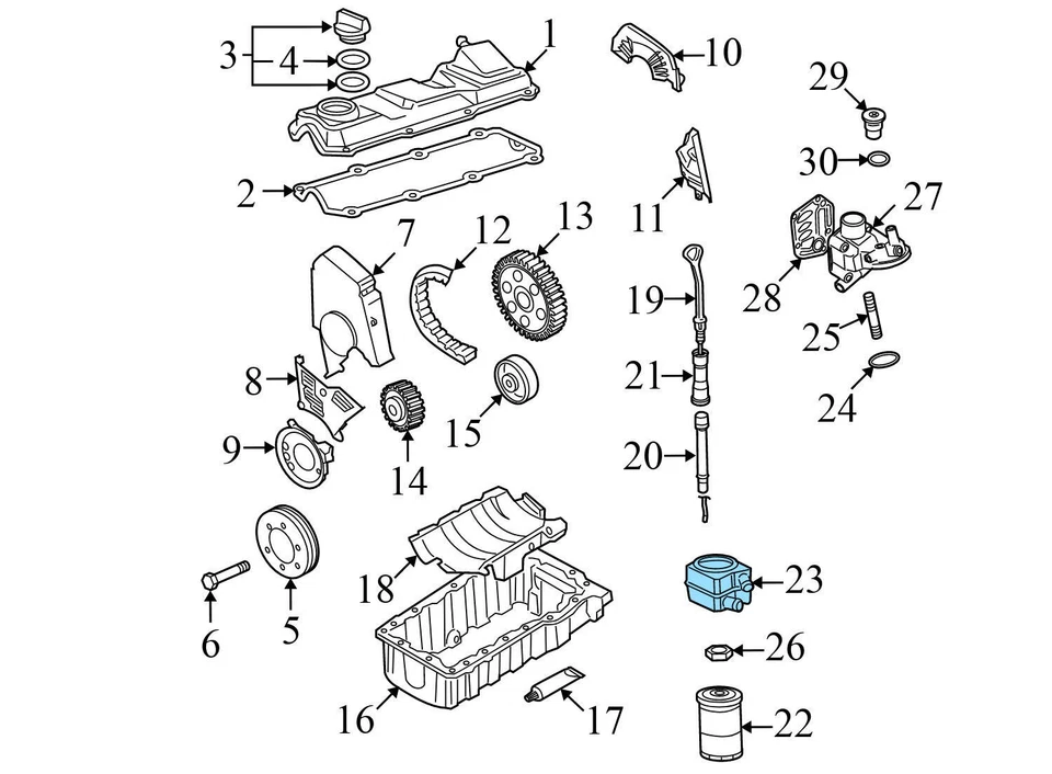 AUDI 90 1995 - Enfriador de aceite del motor 078117021A Foto 3 de 4