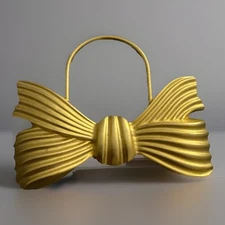 Gold Tone Metal Bow Scarf Clip - 1.75 in Wide x 1.5 in Tall