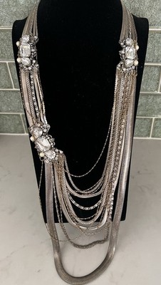 ERICKSON BEAMON FABULOUS MULTI-LAYER SWAROVSKI CRYSTALS RUNWAY 37  NECKLACE