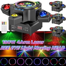 180W 4 Arms LED Laser Beam Moving Head Light DJ Lights DMX Stage Effects RGBW US