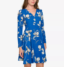 Tommy Hilfiger Women's Floral-Print Fit & Flare Dress MSRP $139