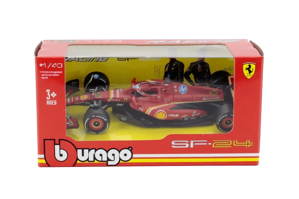 3x Modellini Ferrari F1 Charles Leclerc SF-24 Monza, Miami, Monaco 1/43 Burago - Immagine 2 di 4
