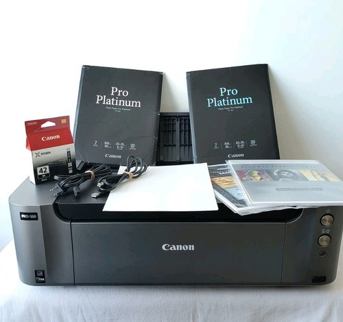 Canon Pixma PRO-100 Digital Bluetooth Color Printer Tested Working