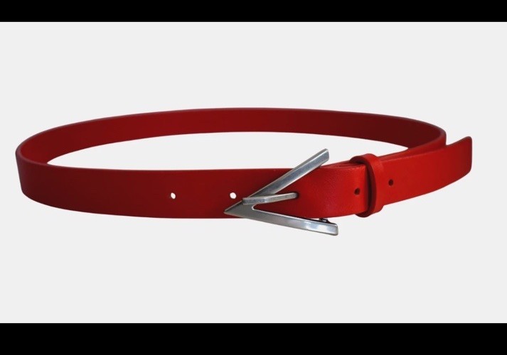 Bottega Veneta Belt Triangle Buckle Sz 85cm /34 Inches Red  display picture 1