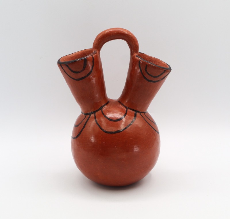 Maricopa Wedding Vase Piipaash Redware 7.25" H Black Designs LZP6