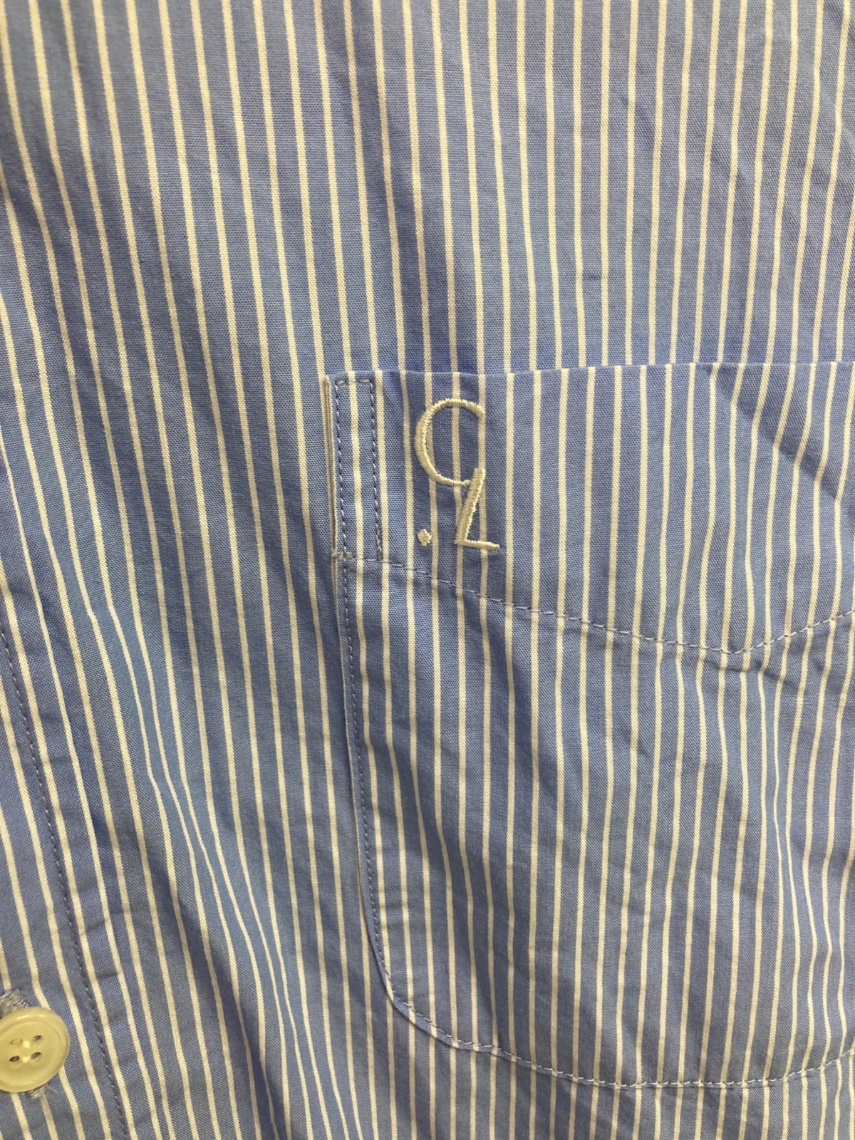 CLANE Logo Button-Down Basic Shirt/ Blue x White/… - image 4