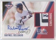 2018 USA Baseball Stars & Stripes Laundry Tag 5/8 Raynel Delgado Patch Auto 0f8