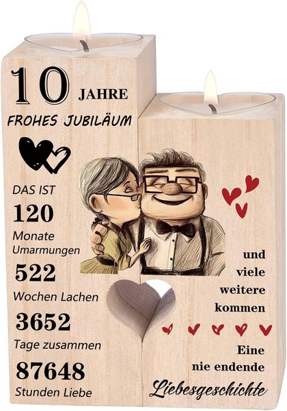 KerzenstäNder Rosenhochzeit 10 Jahre Hochzeitstag Geschenk FüR Paare Deko-image